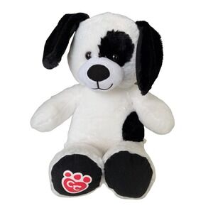 Black White Spotted Dog Plush Stuffed Animal 13"